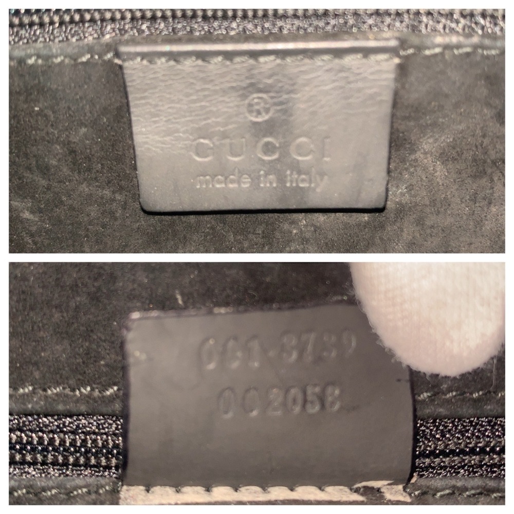 GUCCI Bamboo Black Red Silver Hardware Leather 001 3739 One Shoulder Bag Hand... - Picture 4 of 10